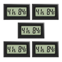 Thumbnail for Mini Thermometer Hygrometer, Large Number Fahrenheit LCD Display Digital Temperature Humidity Meters Gauge Indoor for Greenhouse, Garden, Cellar, Fridge (5-Pack)