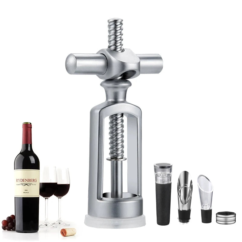 Wine Bottle Opener Creative Red Wine Corkscrew Leverage Design Corkscrew Bar Accessories Restaurant Party Home Kitchen Tools 5Pc