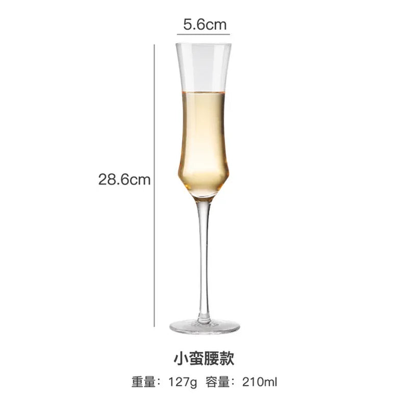 2Pcs Goblet Champagne Glass Unleaded Crystal Wine Glass Cup Sweet Wine Glass Sparkling Wine Glass Bar Wedding Family Drink Glass