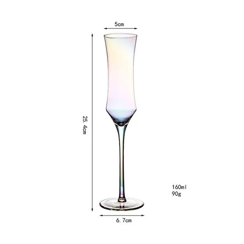 90Ml-150Ml Rainbow Glass Set Red Wine Glass Champagne Glass Apple Glass Water Glass Household Glass Goblet Crystal Glass Set