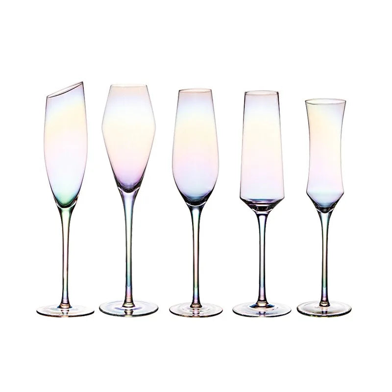 90Ml-150Ml Rainbow Glass Set Red Wine Glass Champagne Glass Apple Glass Water Glass Household Glass Goblet Crystal Glass Set