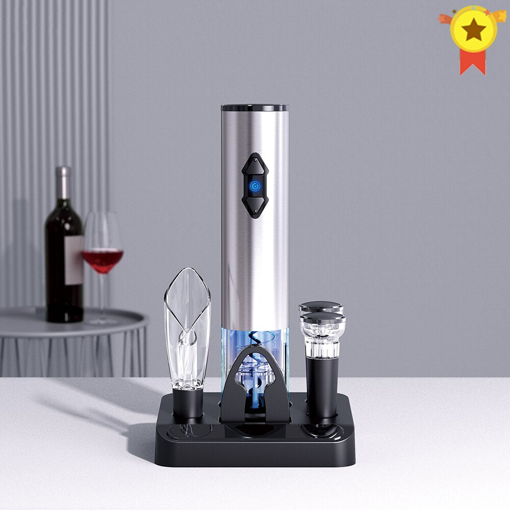 Automatic Bottle Opener Electric Wine Bottle Opener Corkscrew Foil Cutter Set Red Wine Openers Jar Opener Kitchen Accessories