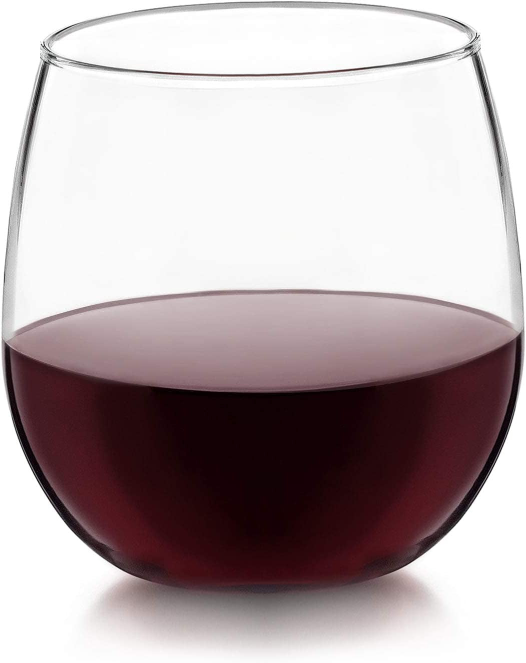 Stemless 12-Piece Wine Glass Party Set for Red and White Wines