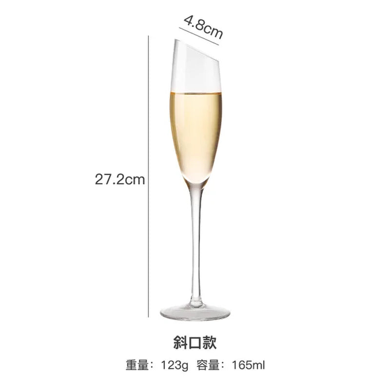 2Pcs Goblet Champagne Glass Unleaded Crystal Wine Glass Cup Sweet Wine Glass Sparkling Wine Glass Bar Wedding Family Drink Glass