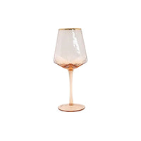 Thumbnail for Glass Drinkware Geometric Wine Glass Cups Hammered Lead-Free Champagne Glass Gold Side Red Wine Goblet Glass Juice Water Glasses