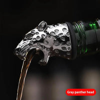 Thumbnail for Dispenser for Wine Jagermeister Zinc Alloy Deer Elk Lion Head Mouth Wine Pourer Wine Extractor Silver Pourers Bar Accessories