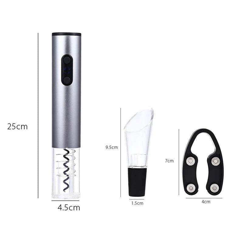 Electric Wine Opener Corkscrew Automatic Wine Bottle Opener + Acrylic Wine Pourer Kit for Home Hotel Party Wedding