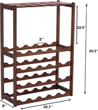 Thumbnail for Wine Rack Free Standing 20 Bottles with 8 Glasses Holder,Bamboo Wine Storage Shelf for Home Kitchen Pantry Wine Cellar Organizer Display Stand for Wine Lover