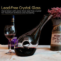 Thumbnail for Wine Decanters by  Hand Blown Red Wine Carafe Classic Pierced Designed Wine Decanter Luxury Wine Decanter