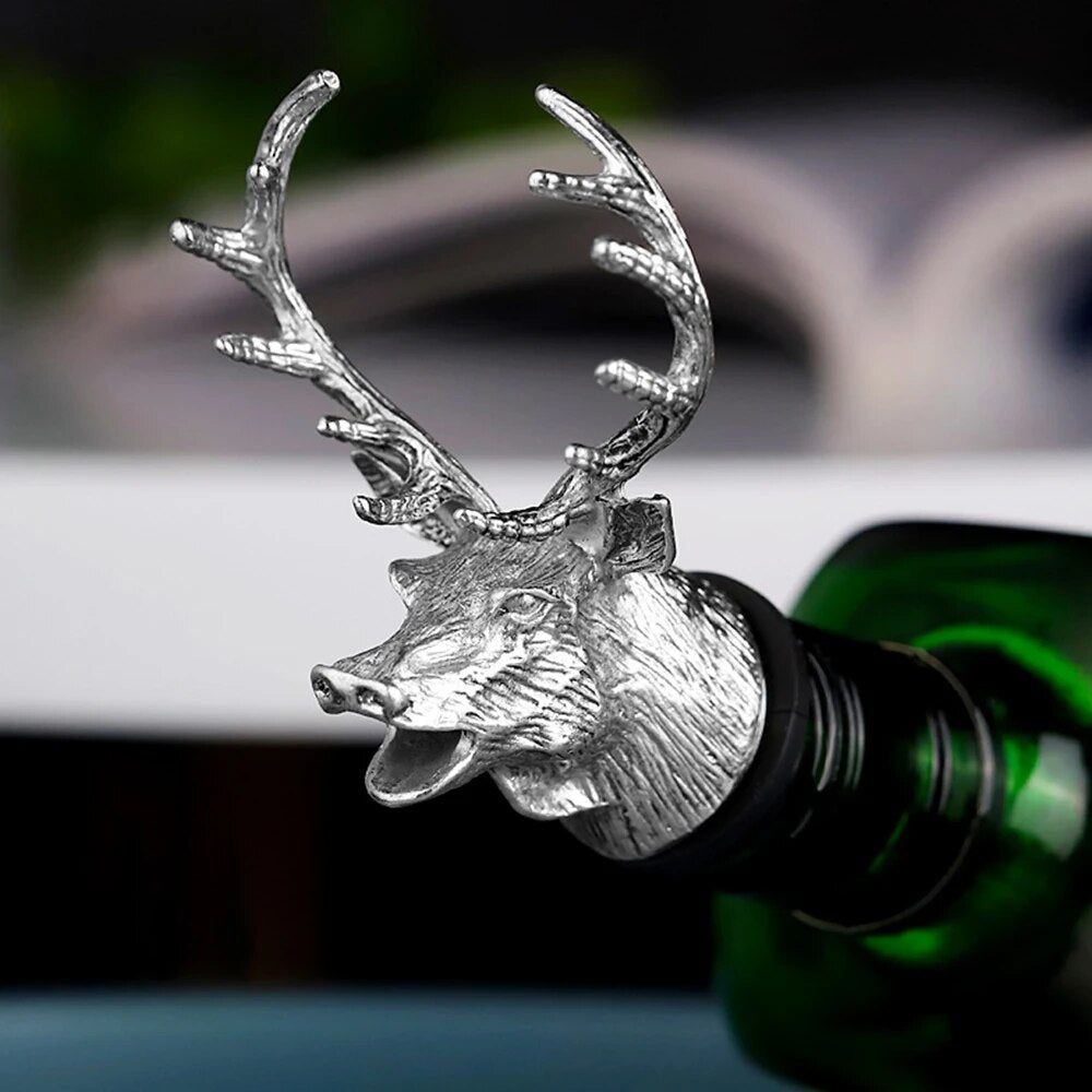 Dispenser for Wine Jagermeister Zinc Alloy Deer Elk Lion Head Mouth Wine Pourer Wine Extractor Silver Pourers Bar Accessories