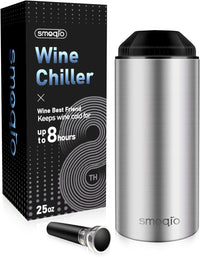 Thumbnail for Wine Chiller, Wine Chiller Bucket with Adjustable Cover and Wine Saver Vacuum Pump, Double Walled and Vacuum Wine Bottle Chiller