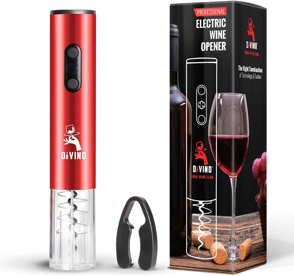 Electric Wine Opener Rechargeable Set – Cordless Electric Wine Bottle Opener with Foil Cutter – Automatic Wine Opener Electric Corkscrew – Electric Wine Openers Rechargeable Wine Opener, Wine Gift Set