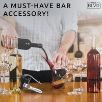 Thumbnail for Wine Bottle Opener Set by  - Professional Grade, Deluxe Screwpull Lever Corkscrew - Extra Spiral, Foil Cutter, Aerator Spout, Wine Stopper - Premium Bar Accessory & Wine Gift Set - Silver