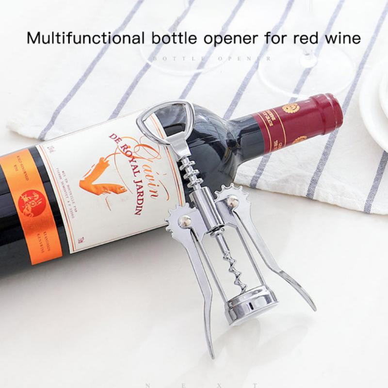 Portable Stainless Steel Red Wine Opener Wing Type Metal Wine Corkscrew Bottle Openers Corkscrews Wine Cork Remover Kitchen Bar