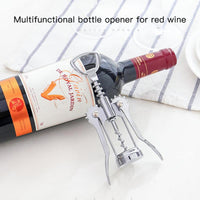 Thumbnail for Portable Stainless Steel Red Wine Opener Wing Type Metal Wine Corkscrew Bottle Openers Corkscrews Wine Cork Remover Kitchen Bar