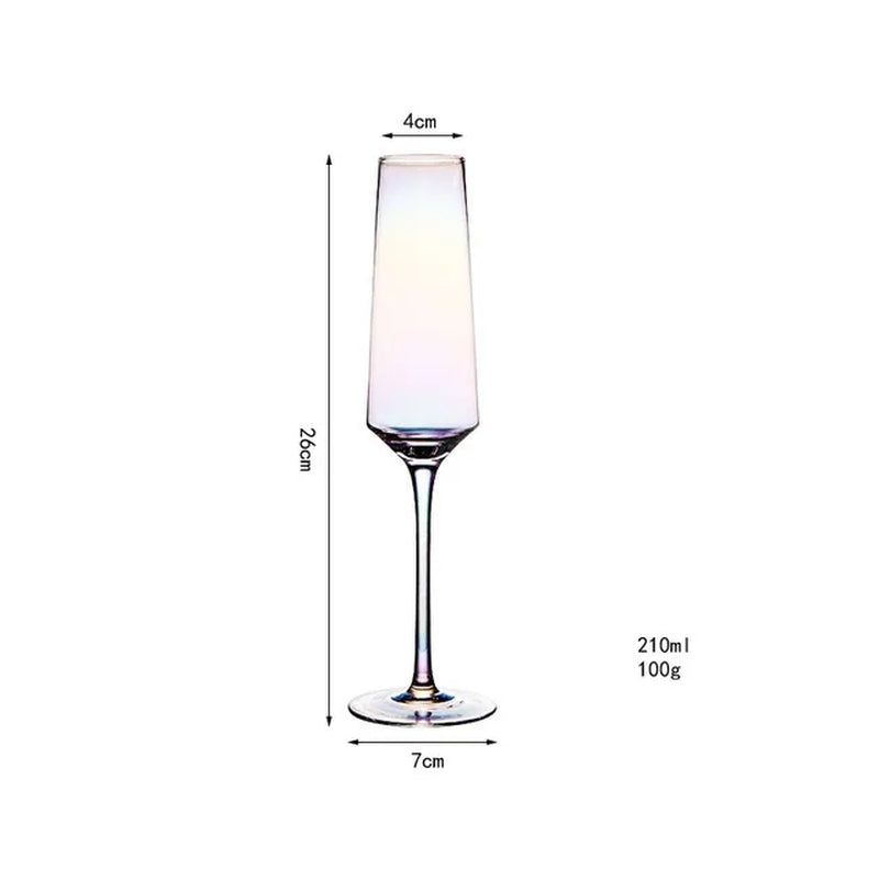 90Ml-150Ml Rainbow Glass Set Red Wine Glass Champagne Glass Apple Glass Water Glass Household Glass Goblet Crystal Glass Set