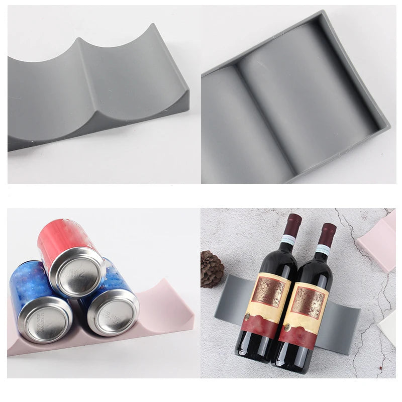 Wine Rack Stackable Bottle Rack Countertop Beverage Bottle Storage Rack Wine Bottle Can Storage Device for Desktop Refrigerator