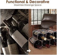 Thumbnail for Countertop Wine Rack - 7 Bottle Holder for Wine Storage, Freestanding Wine Rack for Wine Cellar Bar Cabinet, Metal Tabletop Wine Holder with Modern Design,Stand Wine Rack for Kitchen