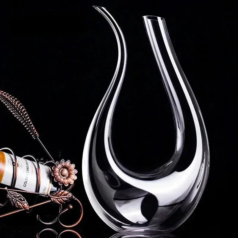 High Grade 1500ML Crystal U-Shaped Wine Decanter Gift Box Harp Swan Decanter Creative Wine Separator Wine Set Decanter Set