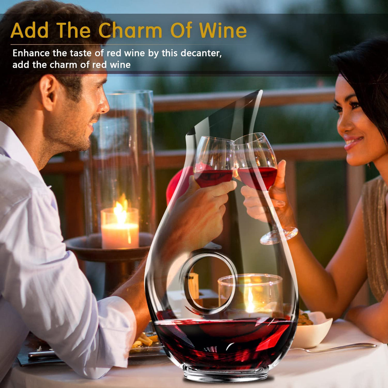 Hollow Circle Wine Decanter - Decant with Elegance, 1500 Ml Lead-Free Crystal Clear Glass Red Wine Decanter Juice Container Wine Decanters and Carafes Good Looking Decanters for Wine Lovers