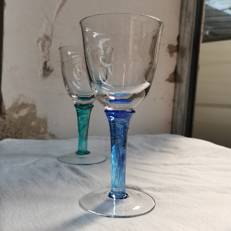 1Pcs Vintage Cocktail Glasses Creative Glass Wine Glasses Home Green Blue Goblet Tulip Glass Red Wine Glass