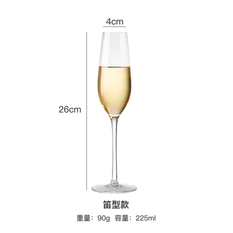 2Pcs Goblet Champagne Glass Unleaded Crystal Wine Glass Cup Sweet Wine Glass Sparkling Wine Glass Bar Wedding Family Drink Glass