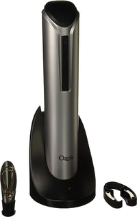 Thumbnail for Pro Electric Bottle Opener with Wine Pourer, Stopper, Foil Cutter, and Elegant Recharging Stand, Silver