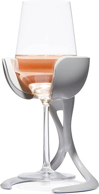 Thumbnail for Stemmed Wine Glass Chiller | Keep the Chill without Giving up Your Glass | New Wine Accessory | Separable & Refreezable Chill Cradle | Actively Chills Stemware | Stone, Single