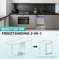 Thumbnail for 24 Inch Beverage Refrigerator, 180 Can Built-In or Freestanding Beverage Cooler, under Counter Beer Fridge with Glass Door for Soda, Water, Wine - for Kitchen, Bar or Office.