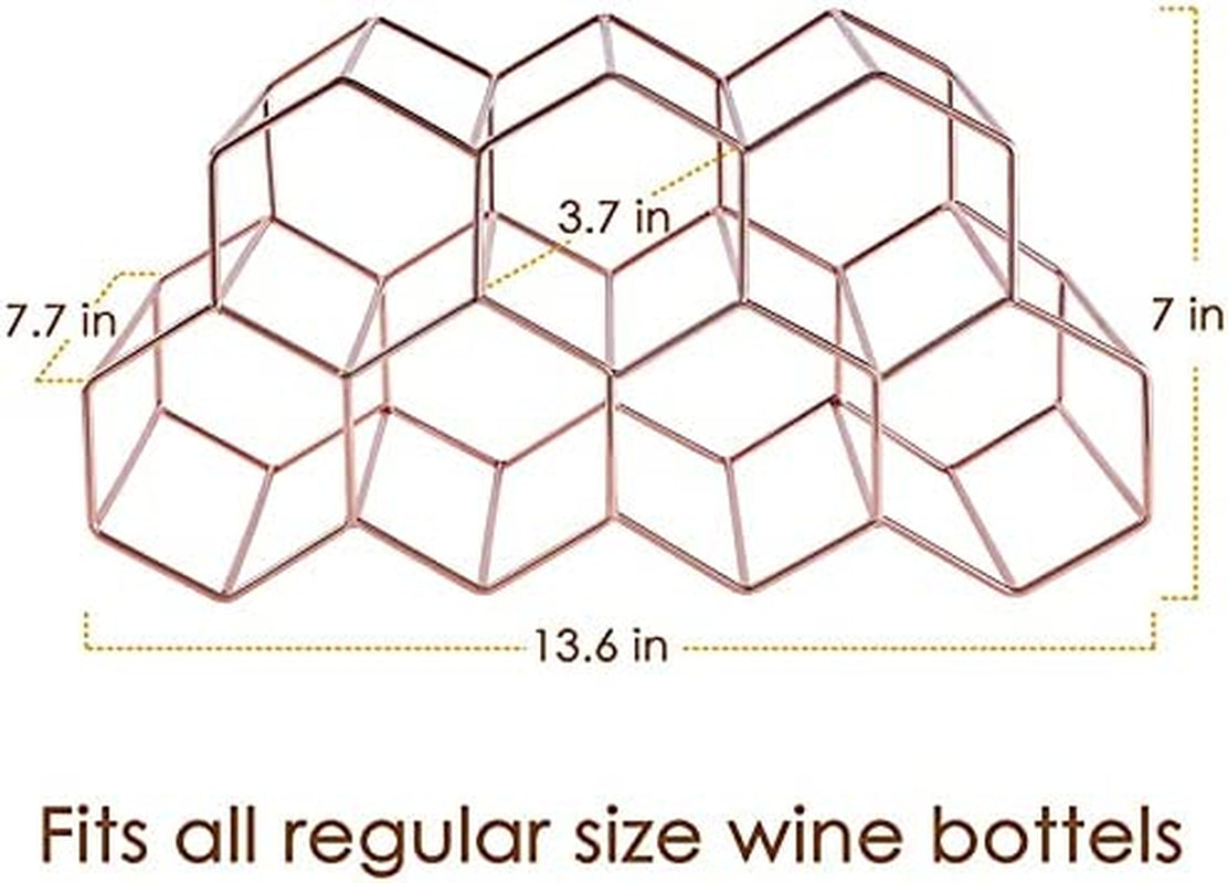 Countertop Wine Rack - 7 Bottle Holder for Wine Storage, Freestanding Wine Rack for Wine Cellar Bar Cabinet, Metal Tabletop Wine Holder with Modern Design,Stand Wine Rack for Kitchen