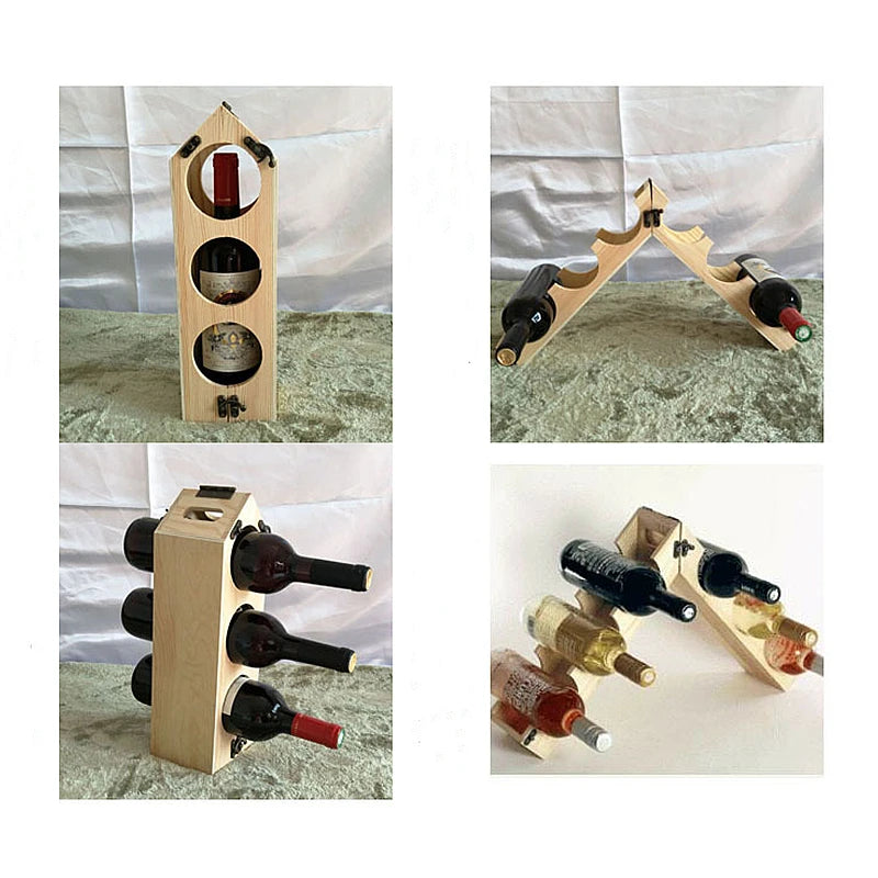 High Quality Wooden Wine Bottle Rack Creative and Practical Red Wine Rack Living Room Decoration Cabinet Red Wine Storage Rack