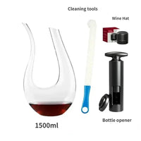 Thumbnail for High Grade 1500ML Crystal U-Shaped Wine Decanter Gift Box Harp Swan Decanter Creative Wine Separator Wine Set Decanter Set