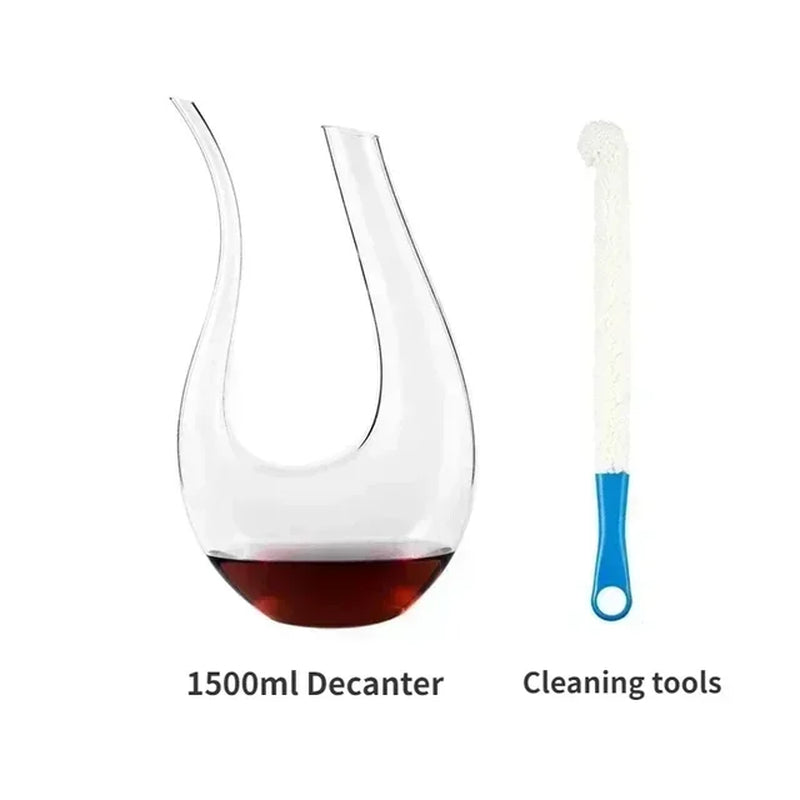 High Grade 1500ML Crystal U-Shaped Wine Decanter Gift Box Harp Swan Decanter Creative Wine Separator Wine Set Decanter Set