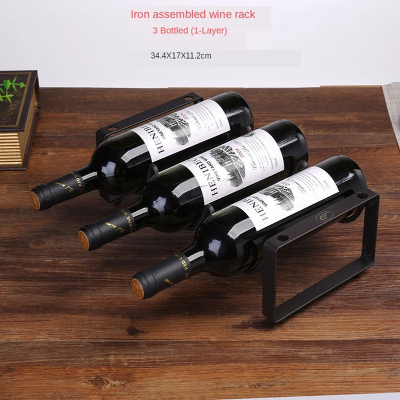 Wine Rack Creative Wire Wine Display Rack Storage Bottles Rack Stand Home Accessory Holds 2/3/4 Bottles