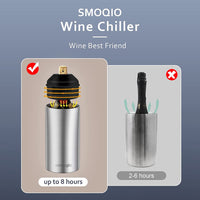 Thumbnail for Wine Chiller, Wine Chiller Bucket with Adjustable Cover and Wine Saver Vacuum Pump, Double Walled and Vacuum Wine Bottle Chiller