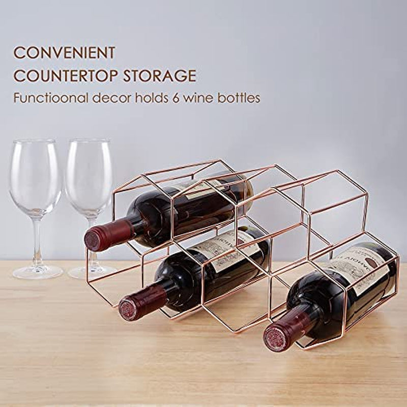 Countertop Wine Rack - 7 Bottle Holder for Wine Storage, Freestanding Wine Rack for Wine Cellar Bar Cabinet, Metal Tabletop Wine Holder with Modern Design,Stand Wine Rack for Kitchen