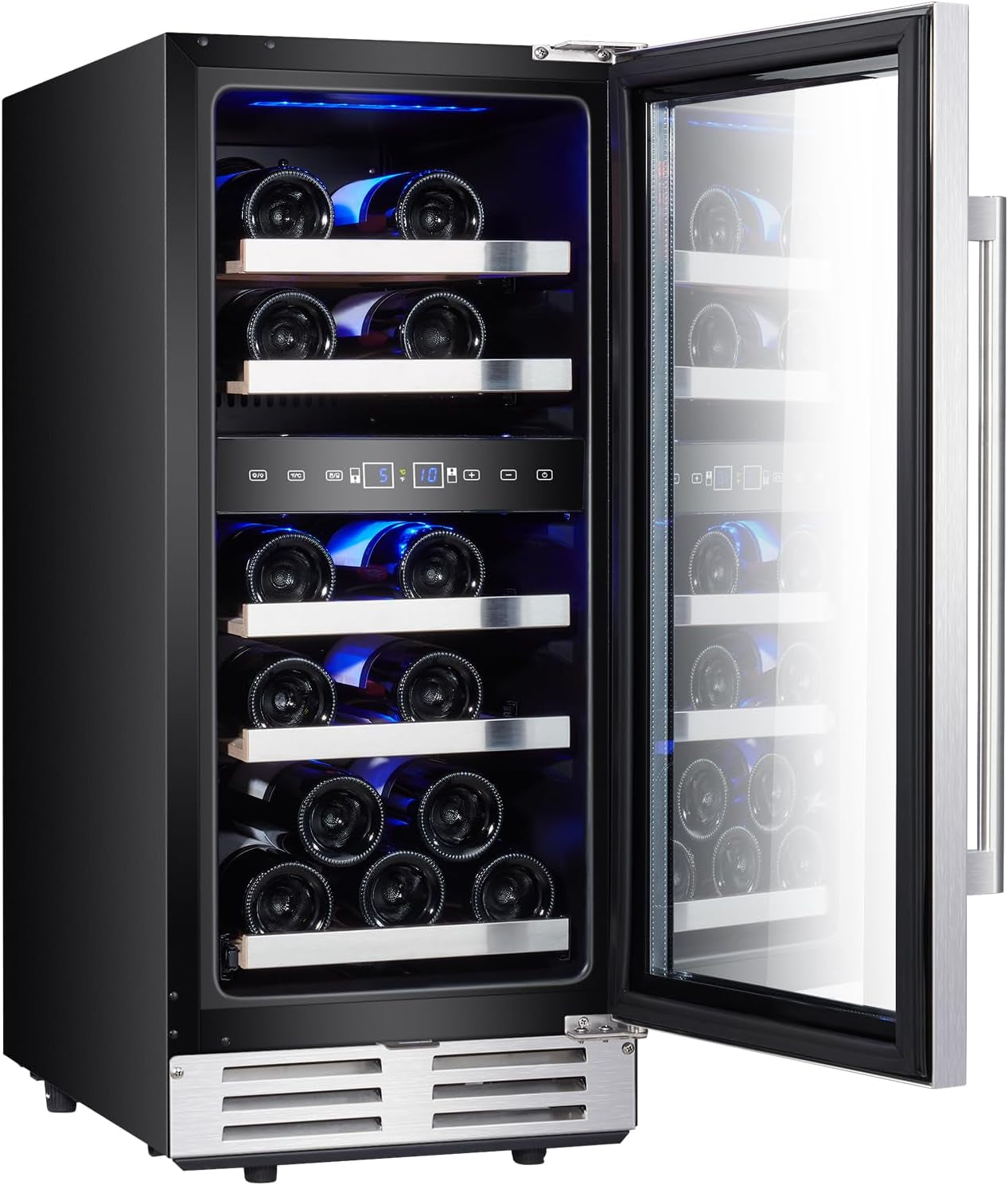 29 Bottle Compressor Wine Cooler Refrigerator, 15 Inch Wine Fridge Freestanding Dual Zone for Home, Kitchen and Bar, Digital Temperature Control