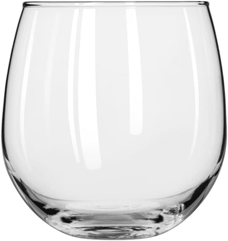 Stemless 12-Piece Wine Glass Party Set for Red and White Wines