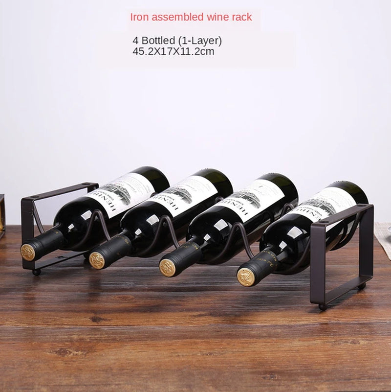 Wine Rack Creative Wire Wine Display Rack Storage Bottles Rack Stand Home Accessory Holds 2/3/4 Bottles