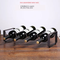 Thumbnail for Wine Rack Creative Wire Wine Display Rack Storage Bottles Rack Stand Home Accessory Holds 2/3/4 Bottles