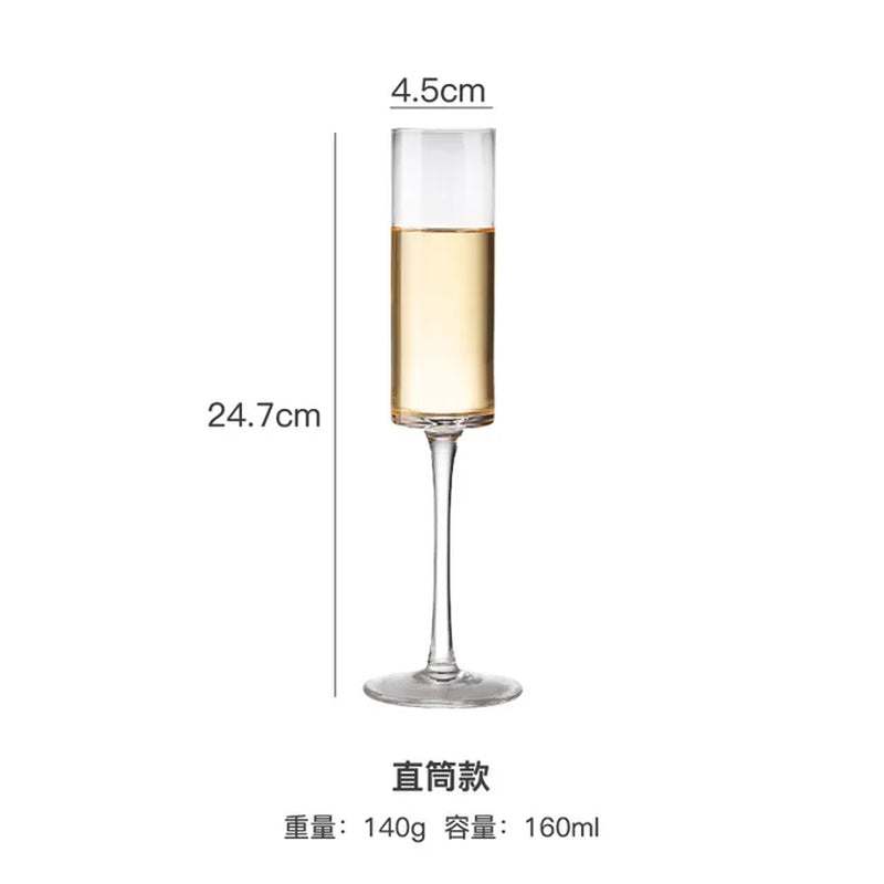 2Pcs Goblet Champagne Glass Unleaded Crystal Wine Glass Cup Sweet Wine Glass Sparkling Wine Glass Bar Wedding Family Drink Glass