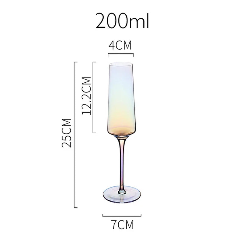 Jinyoujia-Rainbow Wine Glass, Lon Plated, Gradual Change, Seven Color Goblet, Northern Europe, Dazzle, Cup, Champagne, Red Wine