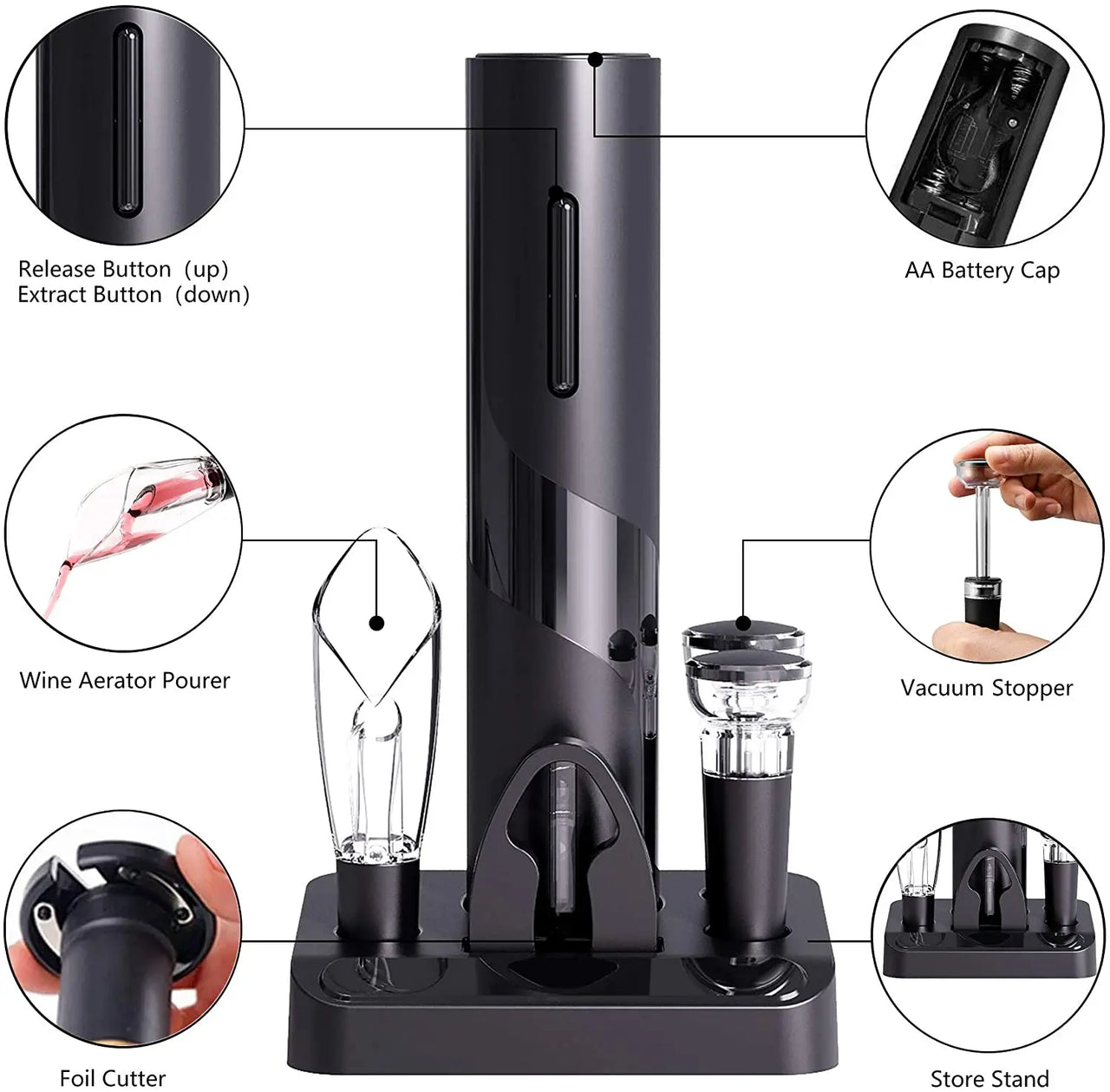 Newest Electric Wine Opener Automatic Corkscrew Wine Bottle Opener Bar Kitchen Tools Rechargeable & Battery Style Wine Corkscrew