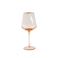 Thumbnail for Glass Drinkware Geometric Wine Glass Cups Hammered Lead-Free Champagne Glass Gold Side Red Wine Goblet Glass Juice Water Glasses