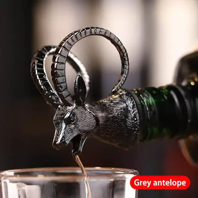 Dispenser for Wine Jagermeister Zinc Alloy Deer Elk Lion Head Mouth Wine Pourer Wine Extractor Silver Pourers Bar Accessories