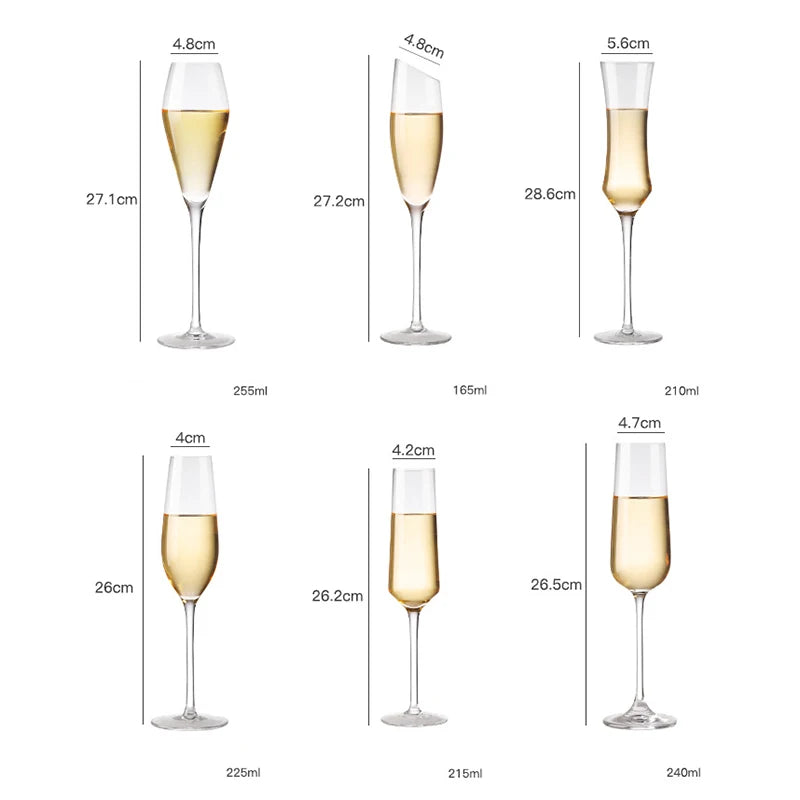 2Pcs Goblet Champagne Glass Unleaded Crystal Wine Glass Cup Sweet Wine Glass Sparkling Wine Glass Bar Wedding Family Drink Glass