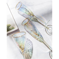 Thumbnail for Lon-Plated Hammered Gold-Rimmed Glass Wine Glass Lead-Free Glass Champagne Glasses Cocktail Glass Wine Cup Drinkware Supply