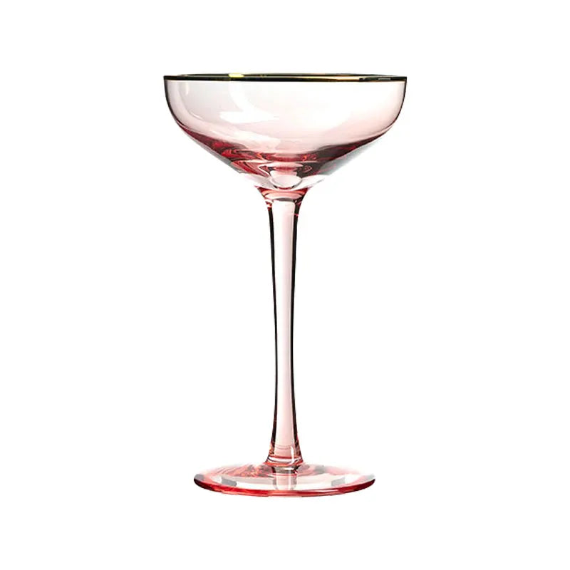 Jinyoujia-Nordic Butterfly Shaped Wine Glass, Crystal Wine Glass, Pink Gold Foil, Sweet Wine Champagne Glasses, Cocktail Goblet