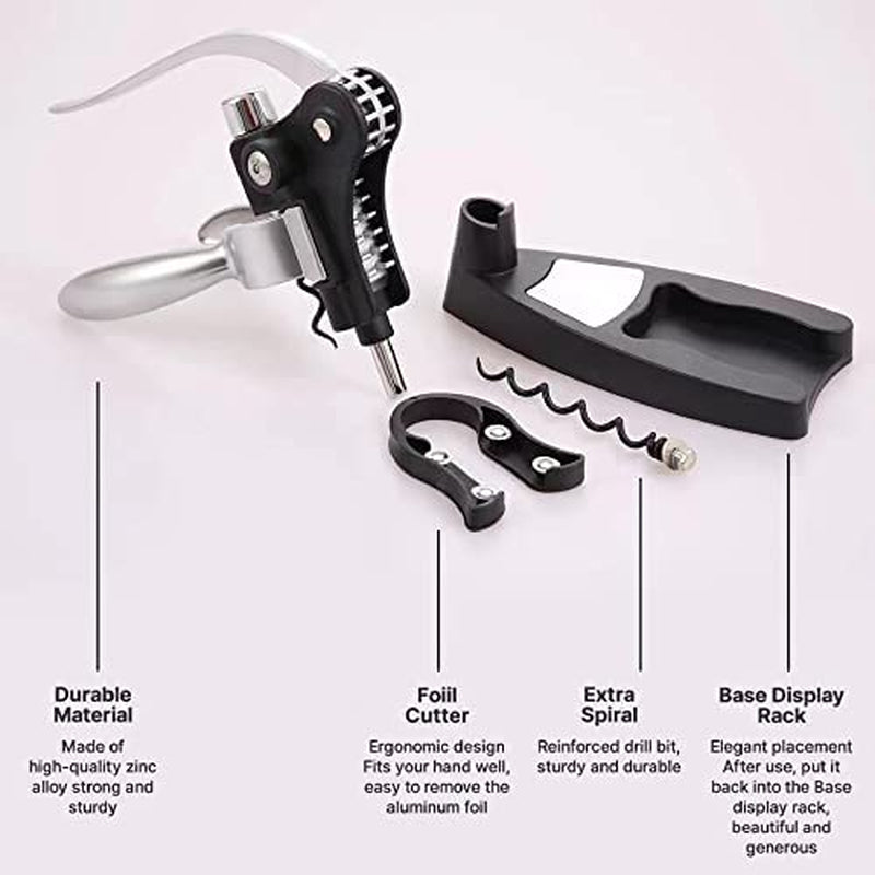 Wine Bottle Opener Wine Opener Set【2021 Upgraded】-Wine Corkscrew Kit with Foil Cutter, Corkscrew Holder,Extra Spiral, Suitable for Families and Parties.