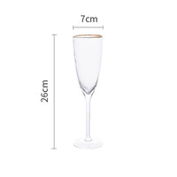 Thumbnail for Lon-Plated Hammered Gold-Rimmed Glass Wine Glass Lead-Free Glass Champagne Glasses Cocktail Glass Wine Cup Drinkware Supply